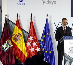 Su Majestad el Rey durante su intervención en la entrega del Premio Pelayo para Juristas de Reconocido Prestigio