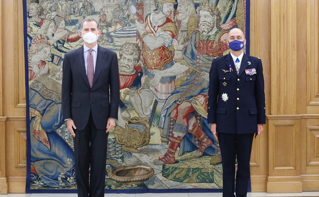 Don Felipe acompañado de André Lanata, Comandante del Mando Aliado de Transformación (SACT)