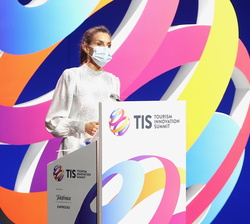 Su Majestad la Reina durante su intervención en el Tourism Innovation Summit 