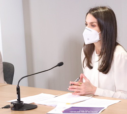 Su Majestad la Reina durante su intervención en el X Foro contra el Cáncer