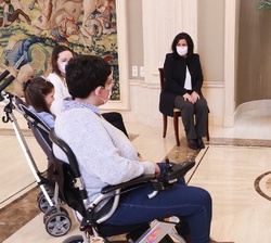 Doña Letizia durante el desarrollo de la audiencia