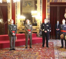 Don Felipe durante el desarrollo de la audiencia militar a un grupo de Generales de Brigada
