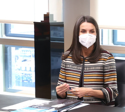 Su Majestad la Reina durante la reunión de trabajo con la Fundación Mutua Madrileña