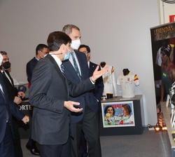 El Rey durante la visita al Museo del Deporte