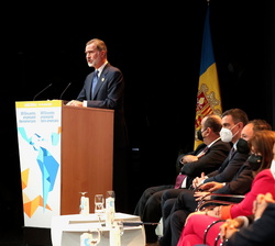 Su Majestad el Rey durante su discurso a los participantes en el XIII Encuentro Empresarial Iberoamericano