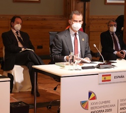 Don Felipe al comienzo de la sesión plenaria de la XXVII Cumbre Iberoamericana de jefes de Estado y de Gobierno