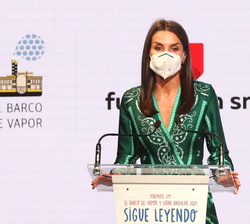 Su Majestad la Reina durante su intervención en la entrega de la 43ª edición de los Premios SM de Literatura Infantil y Juvenil “El Barco de Vap