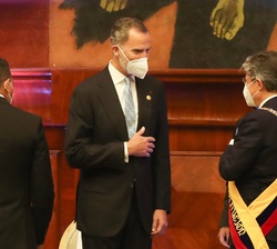 Saludo entre Su Majestad el Rey y el presidente de la República del Ecuador, Guillermo Lasso