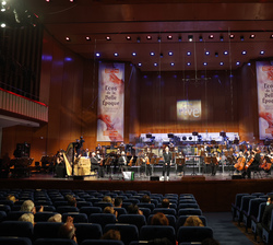 Vista general del escenario del Teatro Monumental durante el concierto