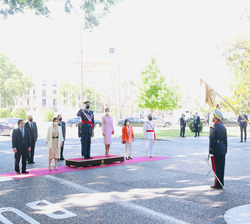 Sus Majestades los Reyes durante el inicio del acto