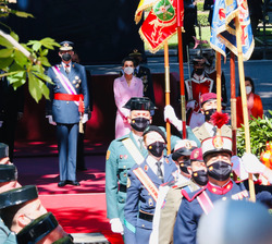 Don Felipe y Doña Letizia durante el acto a los que dieron su vida por España