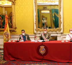 Su Majestad el Rey durante la reunión extraordinaria de la Real y Militar Orden de San Fernando