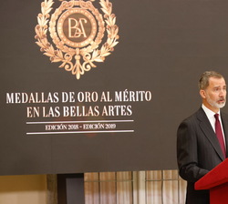 Intervención de Su Majestad el Rey tras la entrega de las Medallas de Oro al Mérito de las Bellas Artes a los galardonados