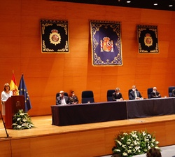Su Majestad el Rey durante la intervención de la fiscal general del Estado, Dolores Delgado