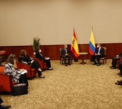 Vista general del Gran Salón 3, durante el encuentro mantenido entre Su Majestad el Rey y el Presidente de la República de Colombia, Iván Duque