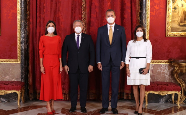Sus Majestades los Reyes junto al Presidente de la República de Colombia, Iván Duque Márquez y la Primera Dama, María Juliana Ruiz
