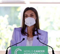 Su Majestad la Reina durante sus palabras en el acto conmemorativo digital del “Día Mundial de la investigación en Cáncer (WCRD)”