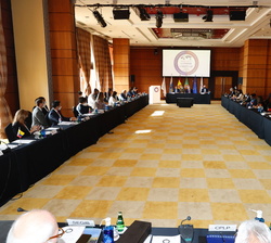 Vista general de la sala durante la clausura del primer encuentro de Ministros de Justicia de los países de habla española y portuguesa 