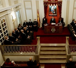 Don Felipe durante el acto de Apertura del Curso Académico de las Reales Academias
