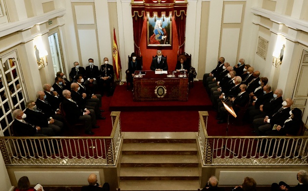 Don Felipe durante el acto de Apertura del Curso Académico de las Reales Academias
