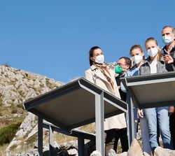 Durante las explicaciones del entorno natural de Santa María del Puerto
