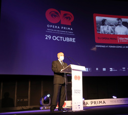El director del Festival de Cine, Luis Alegre, durante su intervención