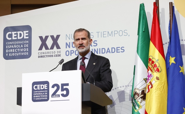 Su Majestad el Rey durante su intervención