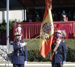 Inicio del acto de solemne Jura de Bandera de los nuevos Guardias Reales presidido por Su Majestad el Rey