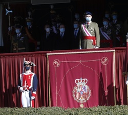 El Rey durante el desfile de la Guardia Real