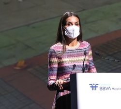 La Reina en su intervención en acto organizado por la Fundación Microfinanzas BBVA (FMBBVA) “Conectados por la oportunidad digital”