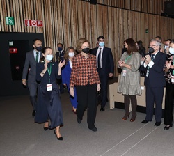Su Majestad la Reina Doña Sofía accede al auditorio María de Maeztu