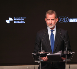 Su Majestad el Rey durante su intervención en la celebración del XXX aniversario de las Cumbres Iberoamericanas