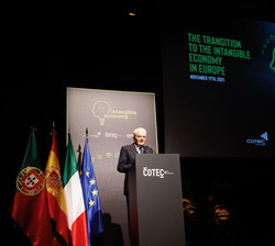 El Presidente de la República Italiana, Sergio Mattarella durante su intervención en el XIV Encuentro Cotec Europa