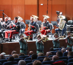 Intervención de la Banda de Música de la Legión junto a la Unidad de Música Conjunta de los tres Ejércitos y de la Guardia Civil
