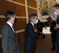 Su Majestad el Rey es recibido por el presidente del Tribunal Supremo y del Consejo General del Poder Judicial, Carlos Lesmes en presencia del preside