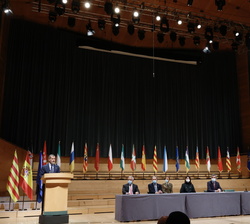 Vista general de la Sala Sinfónica durante la intervención de Su Majestad el Rey en la entrega de despachos a la LXX promoción de la Carrera Judicial
