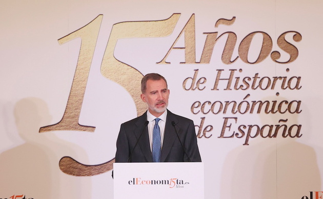 Don Felipe en su intervención  en el Almuerzo Conmemorativo del XV Aniversario del Diario "elEconomista"