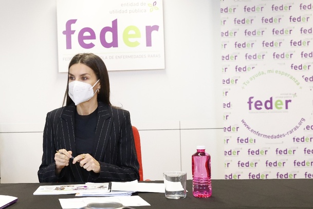 Su Majestad la Reina en la sala de reuniones