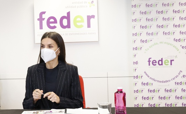 Su Majestad la Reina en la sala de reuniones