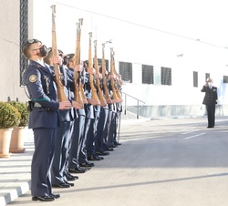 Su Majestad el Rey durante los Honores ede Ordenanza