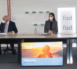 Doña Letizia durante la reunión de trabajo de la FAD