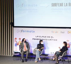 La Directora general de la FAd y el director de Relaciones Institucionales y Políticas Públicas de Google España presentan "surfear en la red&quo