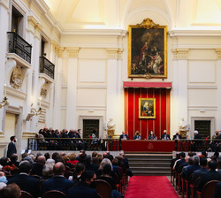 Vista general del salón de actos de la Real Academia de Bellas Artes de San Fernando