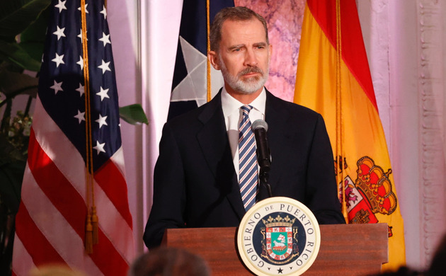 Su Majestad el Rey durante su intervención en la cena