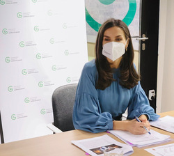 Su Majestad la Reina preside la reunión de trabajo con miembros del Consejo Nacional de la AECC
