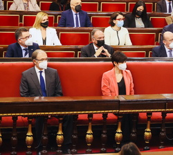 Doña Letizia en primera fila de asientos durante la intervención del presidente del Senado