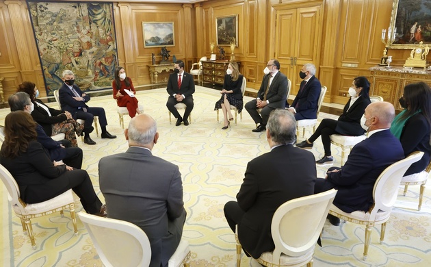 Audiencia de Su Majestad la Reina con los máximos responsables de las principales televisiones públicas iberoamericanas