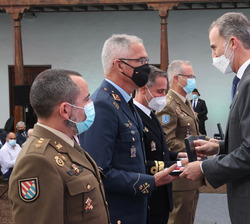 Su Majestad el Rey durante la imposición de condecoraciones al Mérito de la Protección Civil