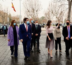 Su Majestad la Reina a su llegada a León
