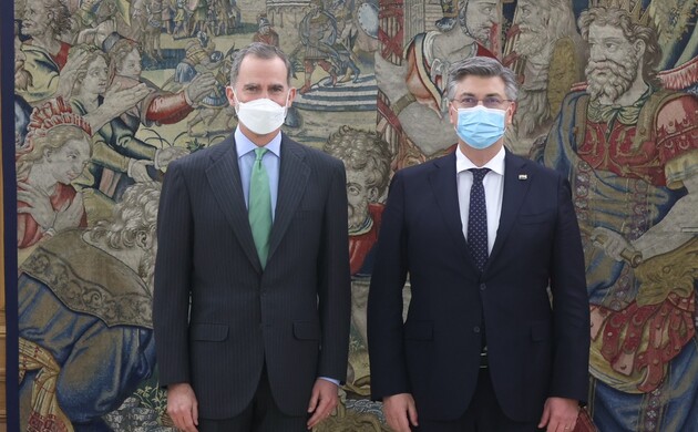 Su Majestad el Rey con el Primer Ministro de la República de Croacia, Andrej Plenković